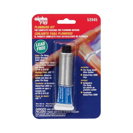 Alpha Fry Alpha Fry 0.75 oz Lead-Free Plumbers Kit 0.062 in. D Silver-Bearing Alloy 1 pc 53945